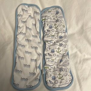 Two nautical burp cloths